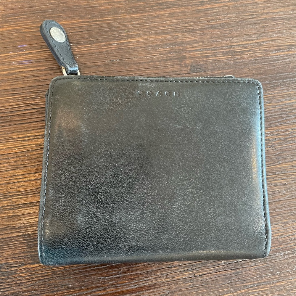 Black leather Coach Wallet - gently used